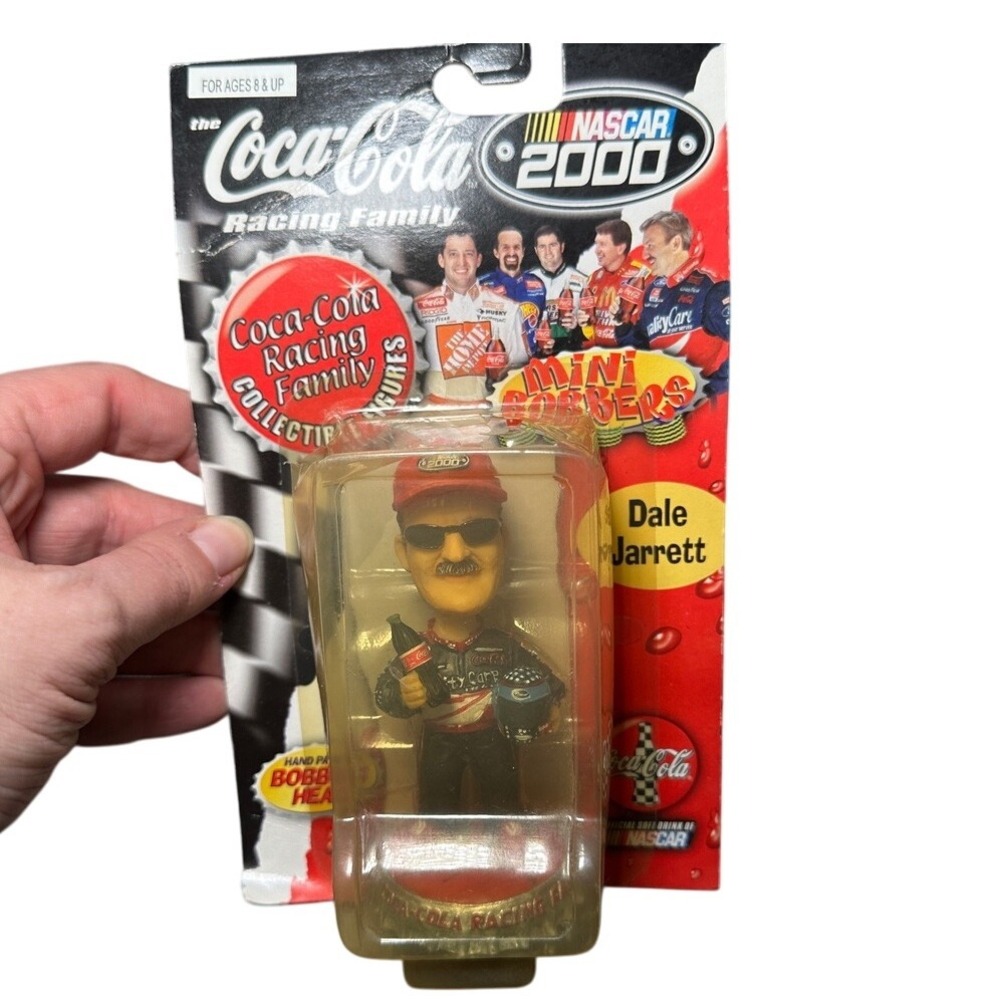 Vintage Y2K 2000 NASCAR Coca-Cola Racing Family Dale Jarrett 4‎ Inch Bobble Head
